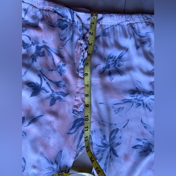 Wide Leg Palazzo Pants Pull On Snake Skin Print Floral M Pockets Elastic Tie - Picture 16 of 16